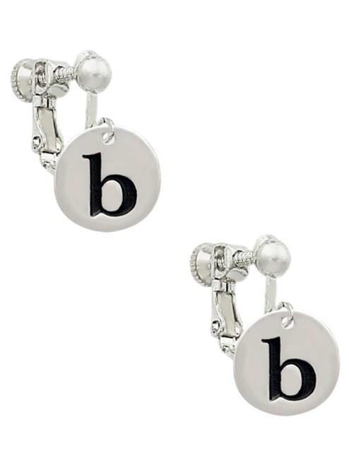 Disc 1/2'' Initial - b - Clip On Earrings