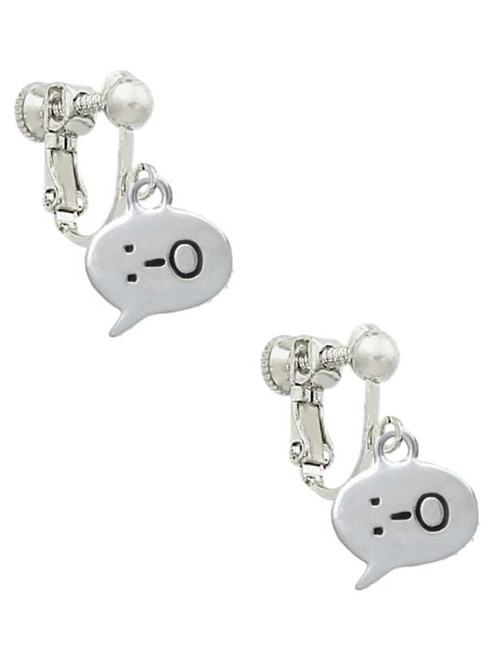 Emoticon :-O - Surprise - Clip On Earrings