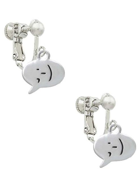 Emoticon :- ) - Winking - Clip On Earrings