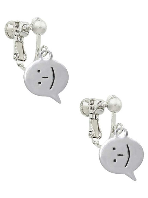 Emoticon :-) - Smiling - Clip On Earrings