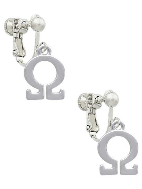 Large Greek Letter - Omega - Clip On Earrings