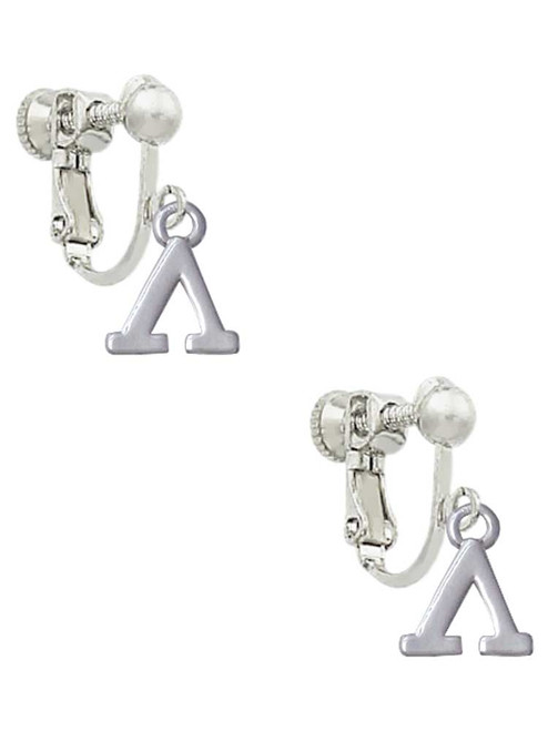 Small Greek Letter - Lambda - Clip On Earrings