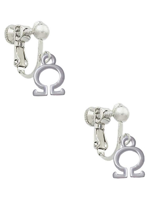 Small Greek Letter - Omega - Clip On Earrings
