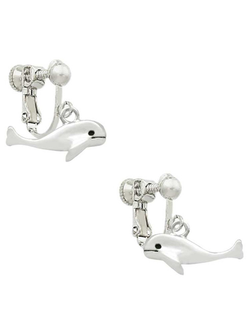 Whale Clip On Earrings