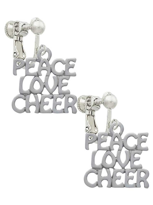 Peace Love Cheer Clip On Earrings