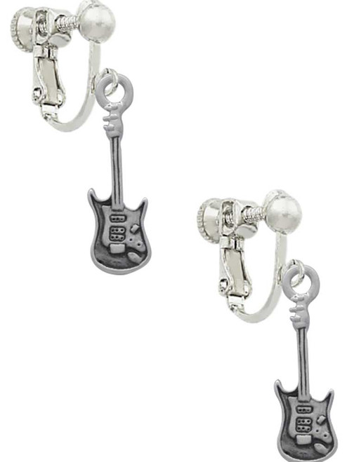 Rock Star Guitar Clip On Earrings