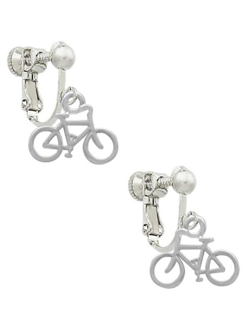 Small Bicycle Clip On Earrings