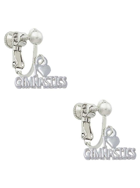 I 'Heart' Gymnastics Clip On Earrings