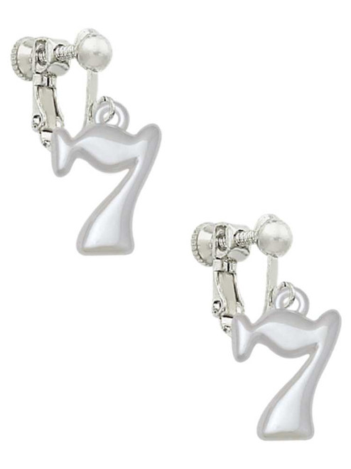 Medium Lucky 7 Clip On Earrings