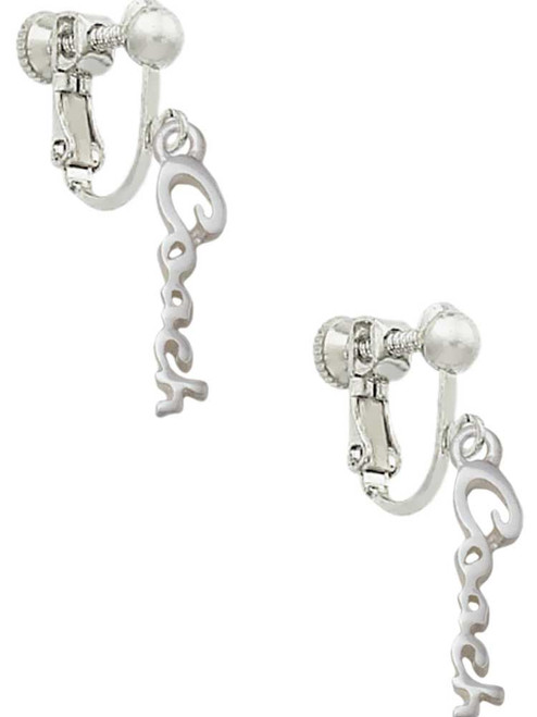 Small Coach Script Clip On Earrings
