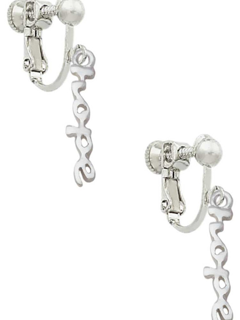 Small hope Script Clip On Earrings