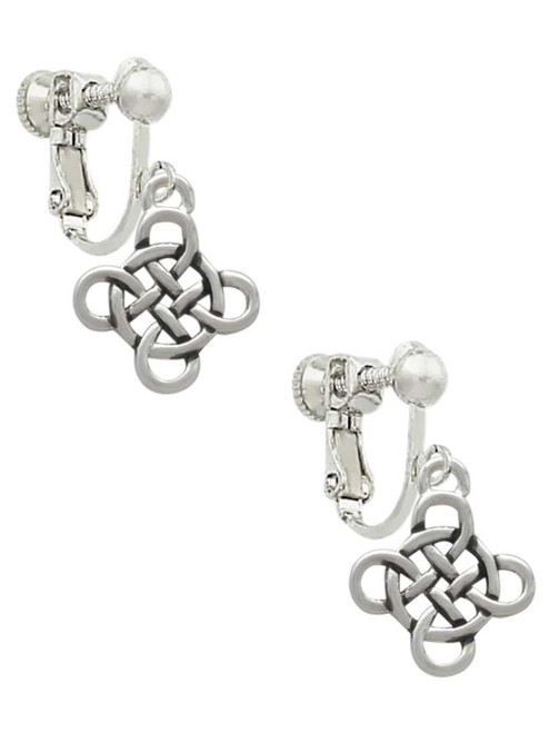 Celtic Knot Cross Clip On Earrings