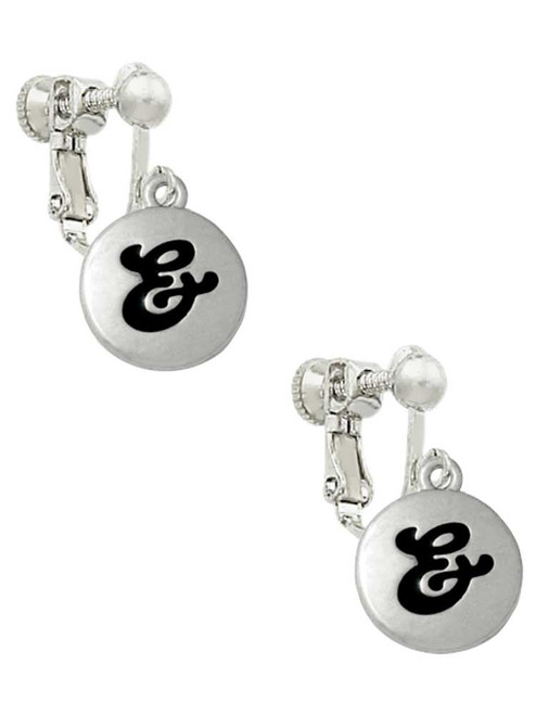 Capital Letter - & - Pebble Disc - Clip On Earrings