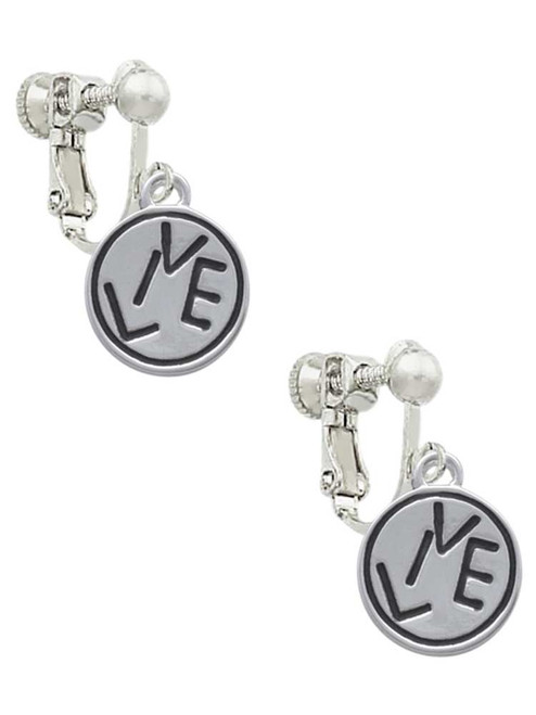 Live in Circle Clip On Earrings