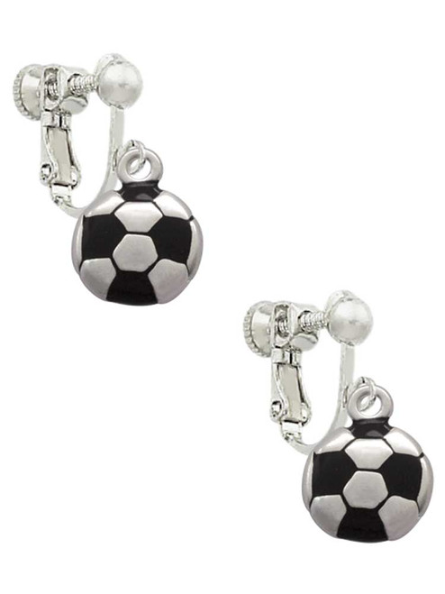 Soccer ball Clip On Earrings