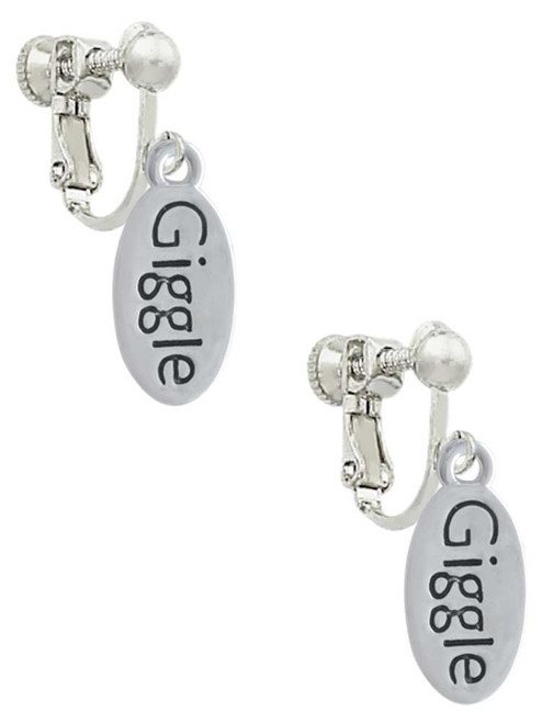 Giggle Oval Clip On Earrings