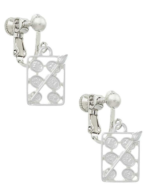 3-D Eye shadow Makeup Palette Clip On Earrings