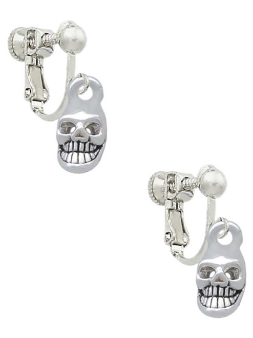 Mini Skull Clip On Earrings