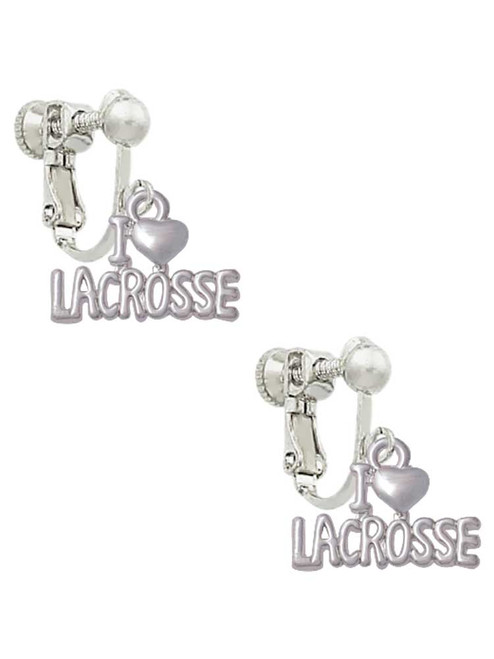 I 'Heart' Lacrosse Clip On Earrings
