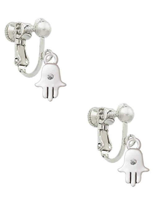 Mini Hamsa Hand Clip On Earrings