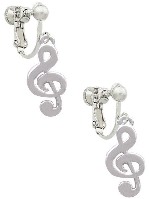Rounded Clef Clip On Earrings