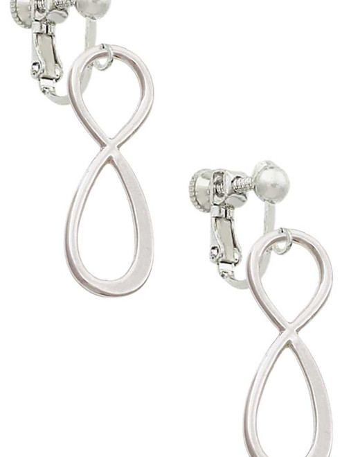 Large Elegant Infinity Sign Clip On Earrings