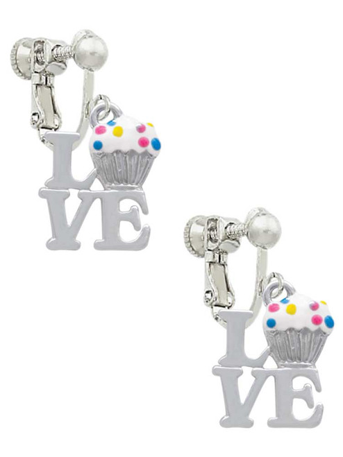 Love with Vanilla Cupcake Clip On Earrings