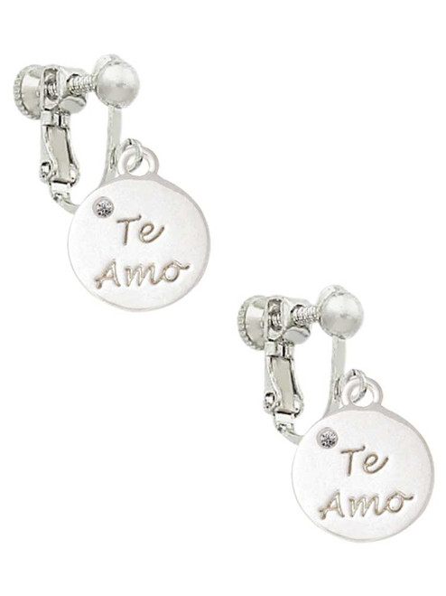 Te Amo Disc Clip On Earrings