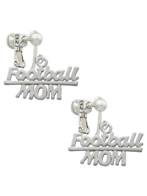 Football Mom Clip On Earrings