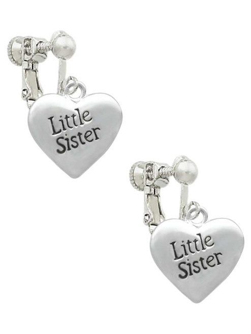 Little Sister Heart Clip On Earrings
