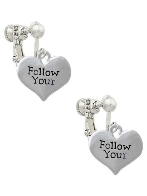 Follow Your Heart Clip On Earrings