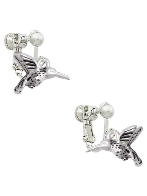 Small 3-D Hummingbird Clip On Earrings