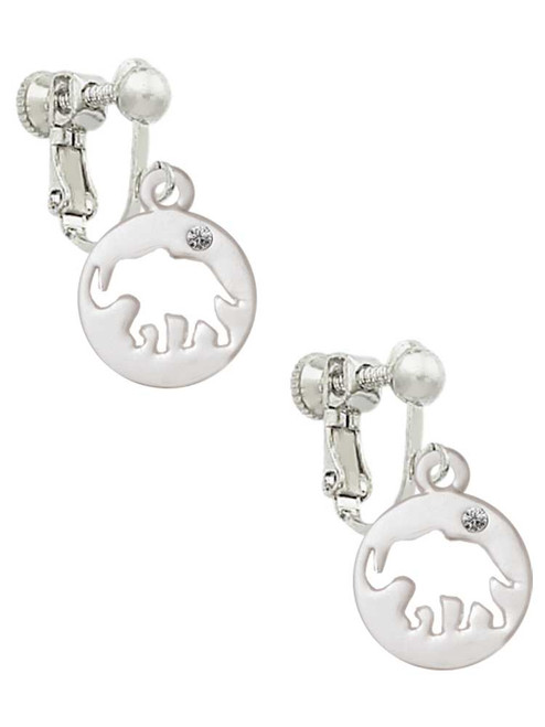 Elephant Silhouette Clip On Earrings