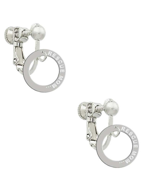 Rescue Mom Infinity Ring Clip On Earrings
