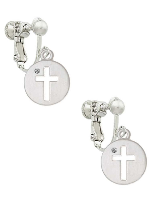 Cross Silhouette Clip On Earrings