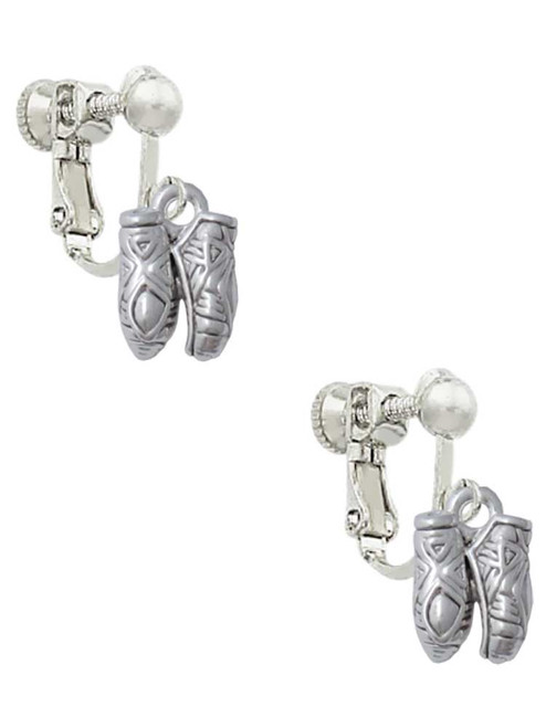 Small Ballet Slippers Clip On Earrings