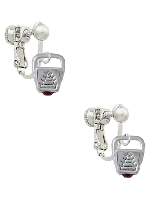 Chinese Take Out Box with Crystal Clip On Earrings