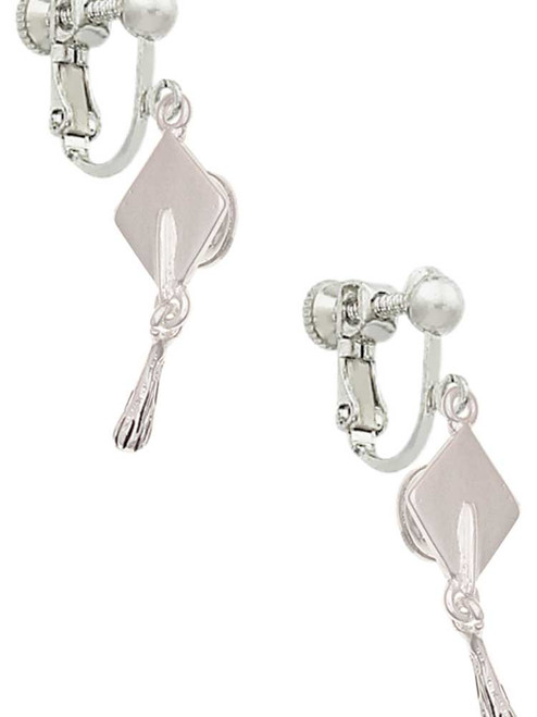 Graduation Hat Clip On Earrings