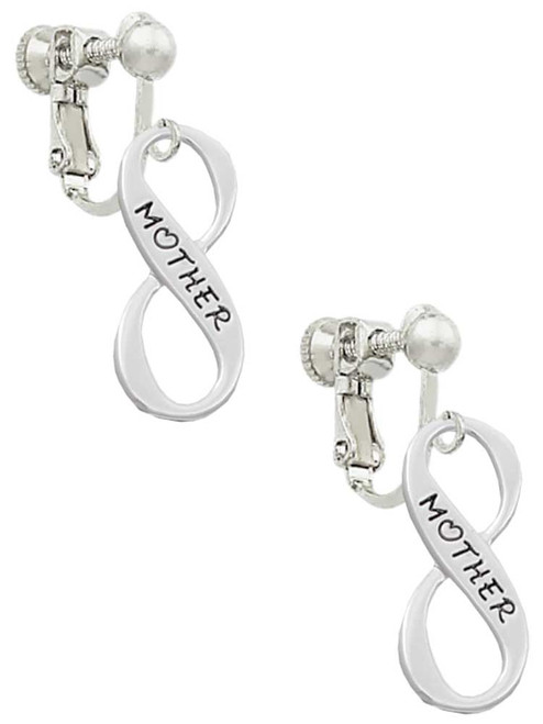 Mother Infinity Sign Clip On Earrings
