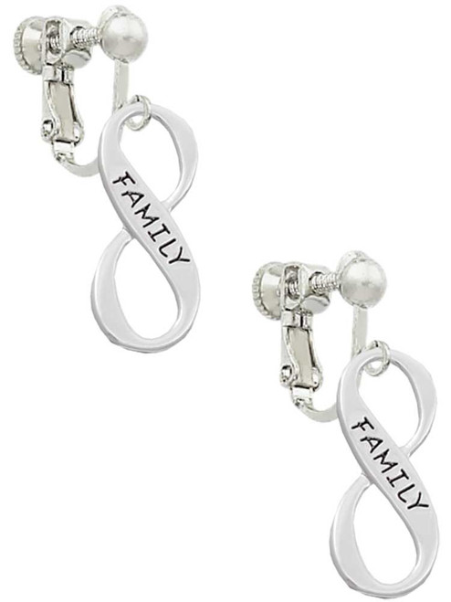 Family Infinity Sign Clip On Earrings