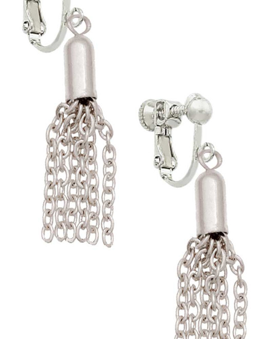 Small Tassel Clip On Earrings