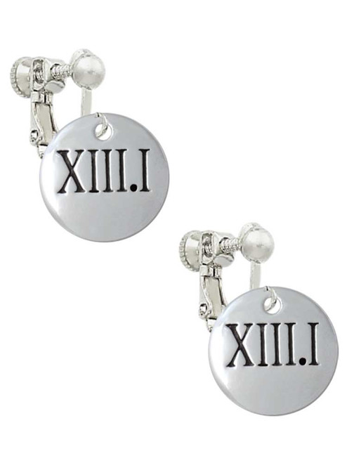 Half Marathon Roman Numeral Clip On Earrings