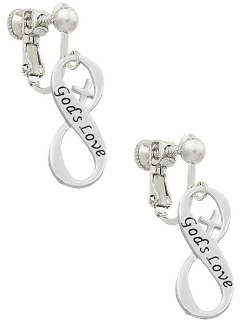 God's Love Infinity Sign Clip On Earrings