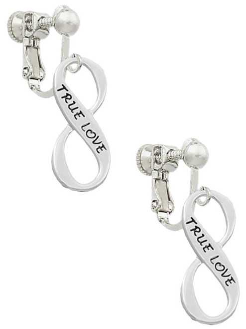 True Love Infinity Sign Clip On Earrings