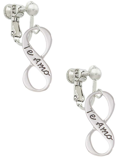 Te Amo Infinity Sign Clip On Earrings