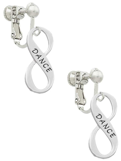 Dance Infinity Sign Clip On Earrings