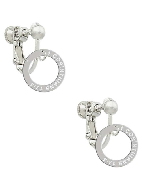 Corinthians 13:4 Eternity Ring Clip On Earrings