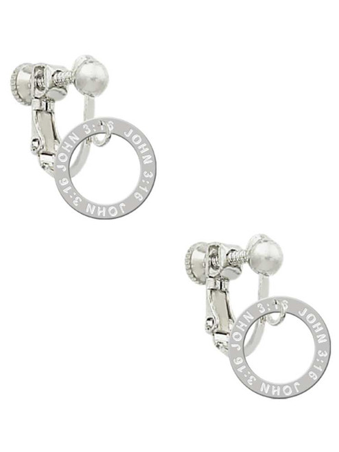 John 3:16 Eternity Ring Clip On Earrings