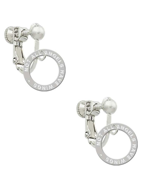 Not All Angels Have Wings Eternity Ring Clip On Earrings