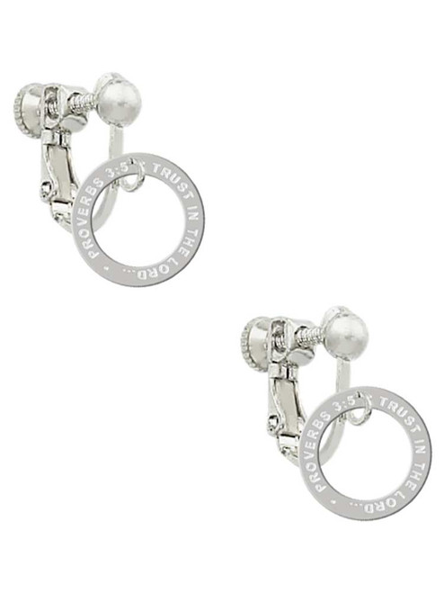 Proverbs 3:5 Eternity Ring Clip On Earrings